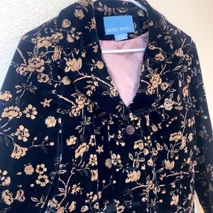 Nine West floral print velvet blazer - M
